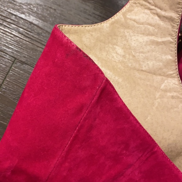 Fuchsia Suede Thigh High Chap Boots ✨ - Picture 11 of 13